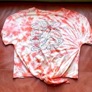 Pink tie-dye nasa shirtsleeve shirt